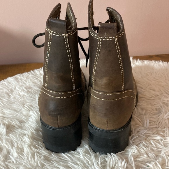 Melrose Brown Lace-Up Combat Boots - Picture 3 of 14